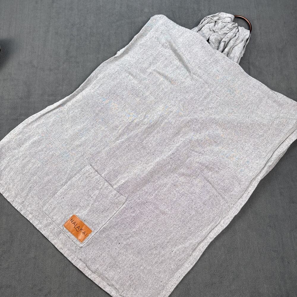 Nalakai Baby Ring Sling Carrier Bamboo Linen Adjustable Gray Infant Toddler
